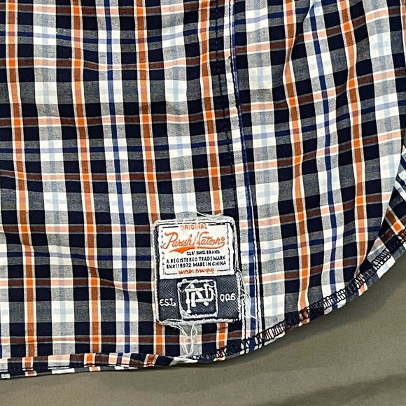 Parish Nation Plaid Roll Tab Long Forever Strong Sleeve Shirt Size 2X - Picture 6 of 11